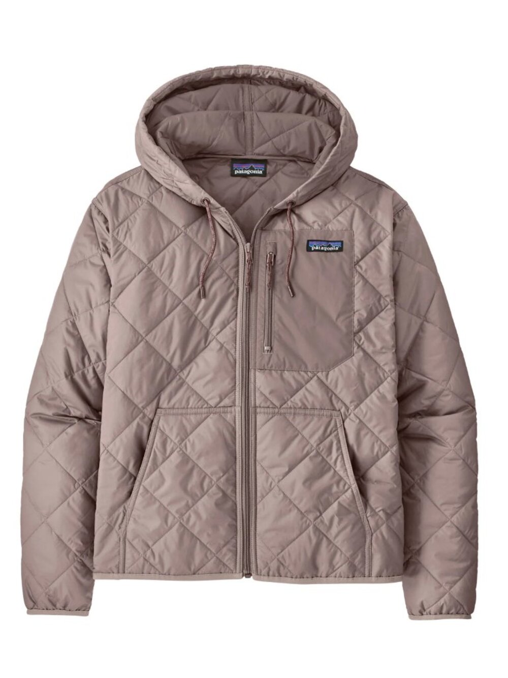 Patagonia Diamond Quilted Bomber Hoody Jacket in Pumice Large